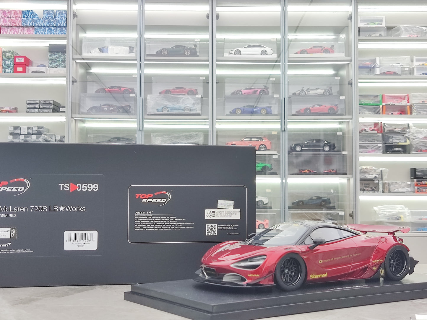 Topspeed 1/18 McLaren 720S LB Works Gem Red TS0599