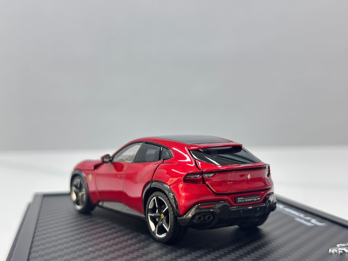 BBR 1/43 Ferrari Purosangue Die-cast Model (Fully Opening) – Black Roof, Rosso Magma Metallic – HE43001BST