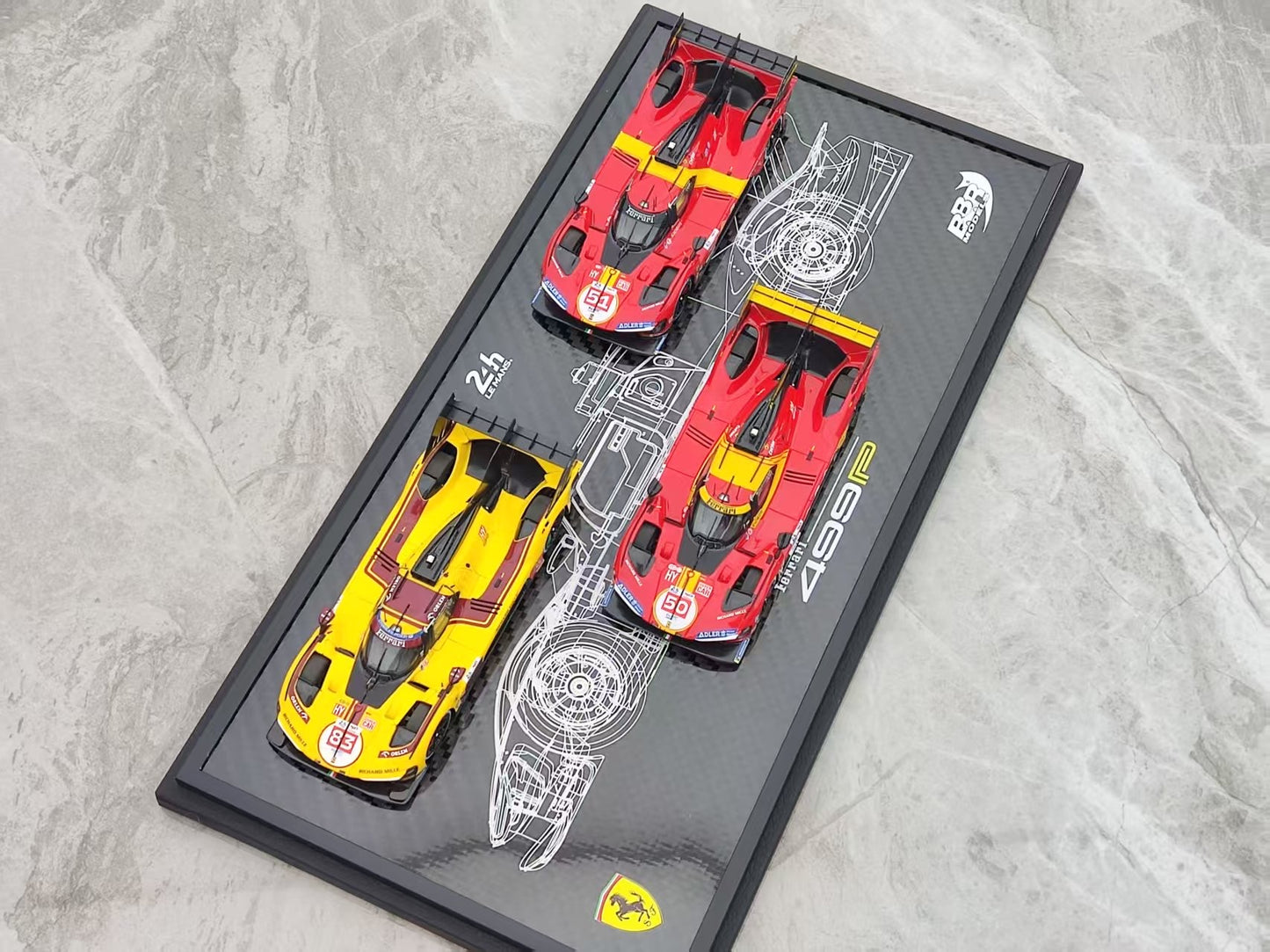 BBR 1/43 Ferrari 499P 2023, 2024, 2025 Le Mans Three-Year Champion - Three-Car Set EX57CH