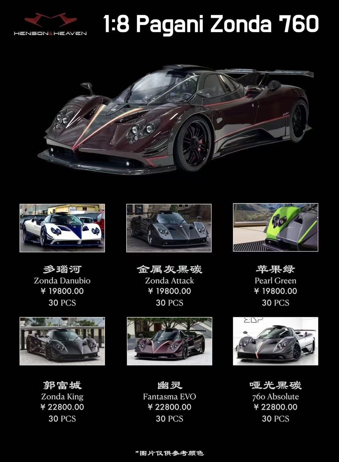 HH 1/8 Pagani Zonda 760 Limited Edition Model Car
