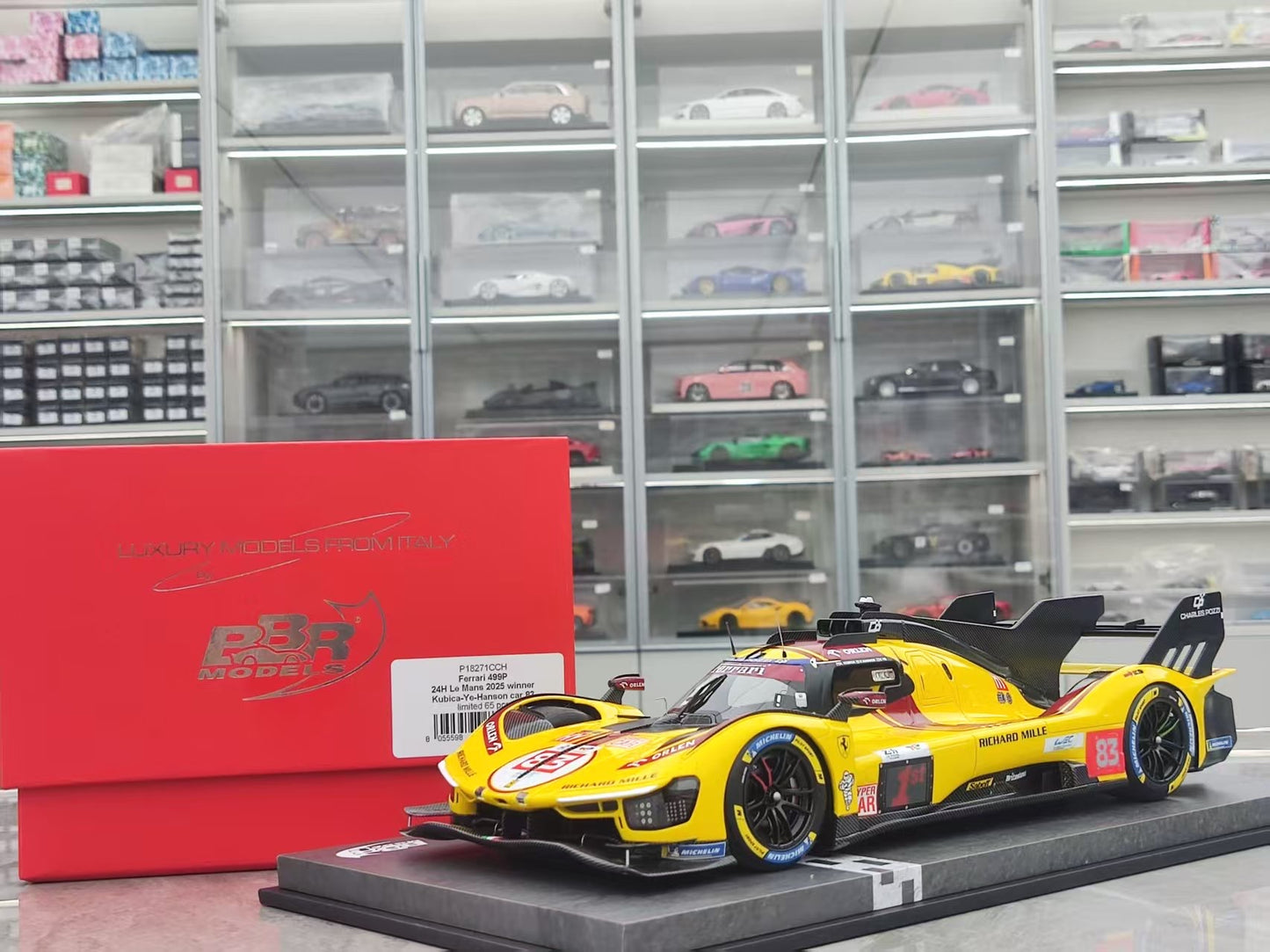 BBR 1/18 Ferrari 499P Le Mans 2025 #83 Yellow P18271CCH