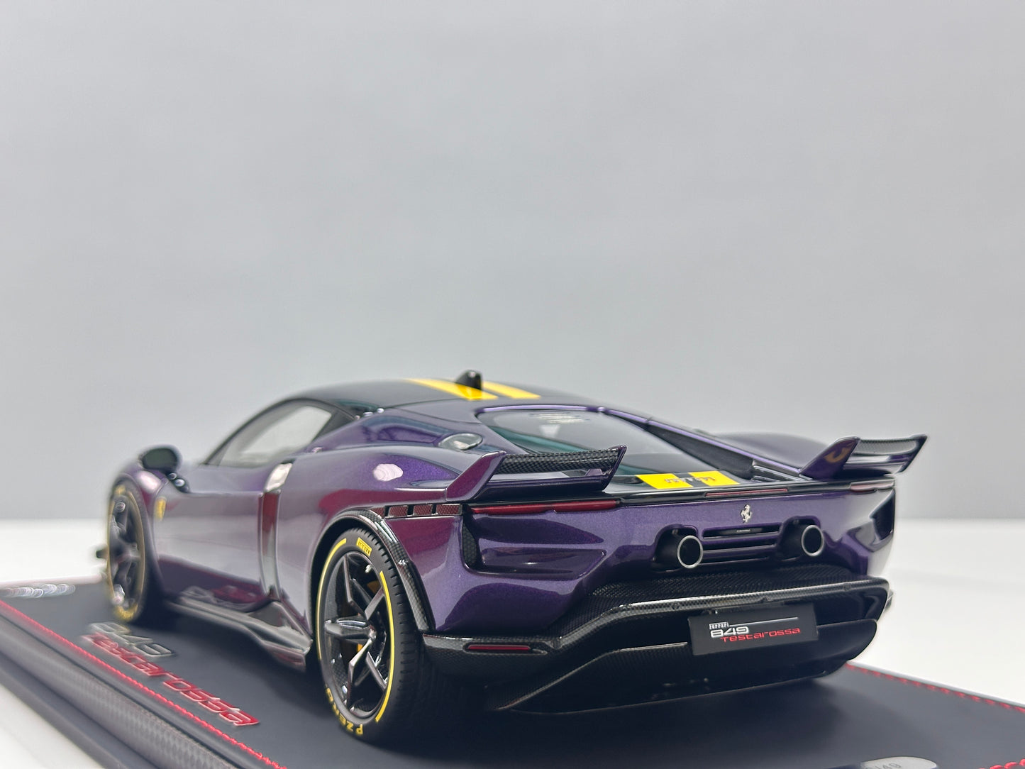 BBR 1/18 Ferrari 849 Testarossa Assetto Fiorano – Hong Kong Purple/Yellow Livery (P18276E)