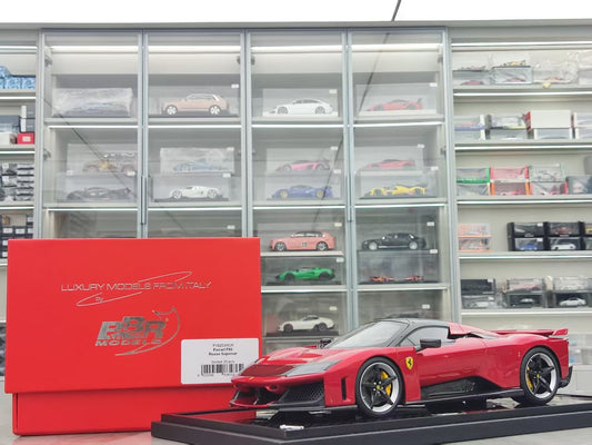 BBR 1/18 Ferrari F80 (New King of the Road) Carbon Base, Standard Red/Silver Carbon Fiber Wheels P18253A1CH