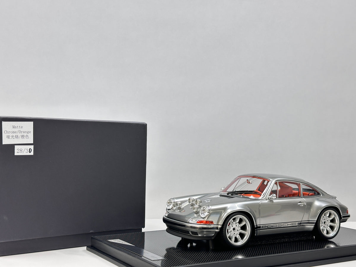 IVY 1/12 Porsche Singer, Matte Chrome with White Wheels IVY249