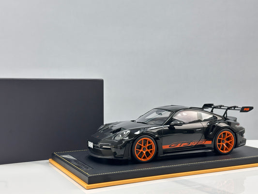 IVY 1/12 Porsche 992 GT3 RS, Black with Orange Wheels IVY243
