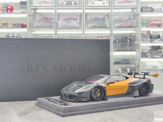 ARES MODEL 1/18 Ferrari 458 GT Carbon Black/Gold ARES012