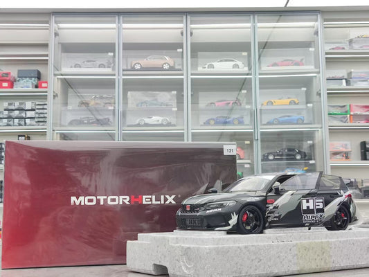 MOTORHELIX 1/18 Honda Civic Type R (FL5) HKS Livery Matte Black MH351