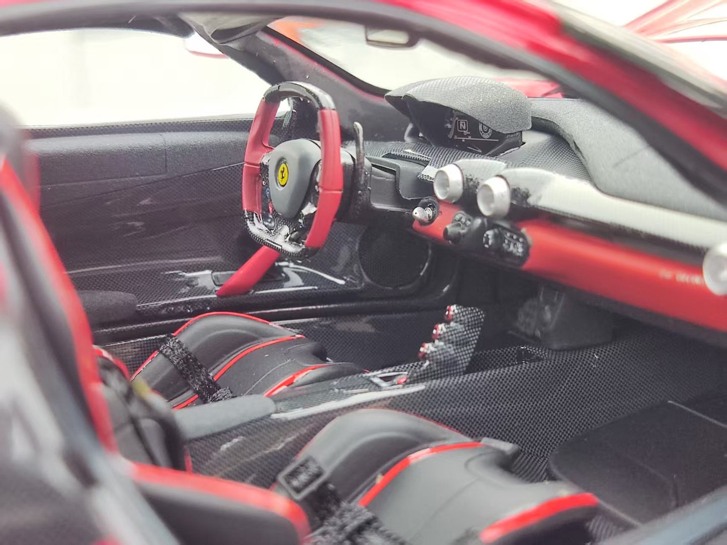 BBR 1/18 Ferrari LaFerrari Diecast Model, Fully Opening, Metallic Red (BBR182240A)