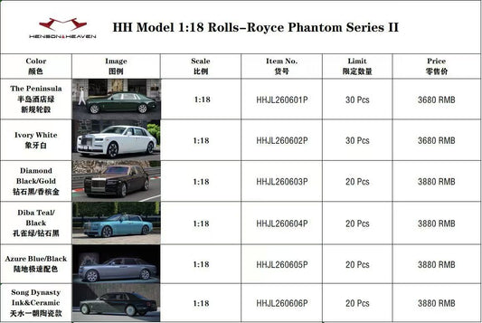 HH Model 1/18 Rolls-Royce Phantom Series II new model is now available for pre-order!