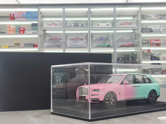 GL 1/18 Rolls-Royce Cullinan Pink and Green Resin Model JS-GL036