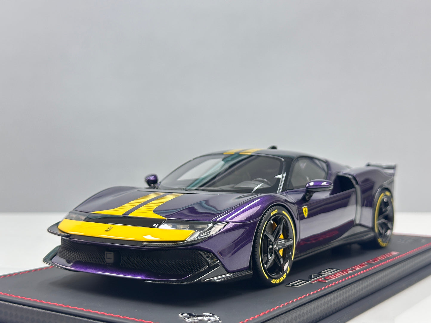 BBR 1/18 Ferrari 849 Testarossa Assetto Fiorano – Hong Kong Purple/Yellow Livery (P18276E)