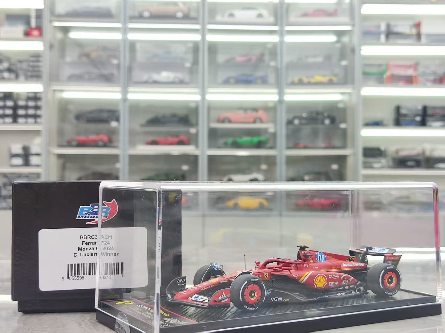 BBR 1/43 Ferrari SF24 Monza GP 2024 Leclerc Winner #16 Red BBRC307ACH