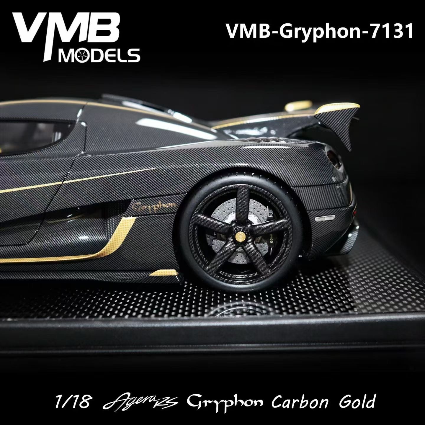 VMB 1/18 Koenigsegg Agera RS Gryphon (Carbon & Gold)