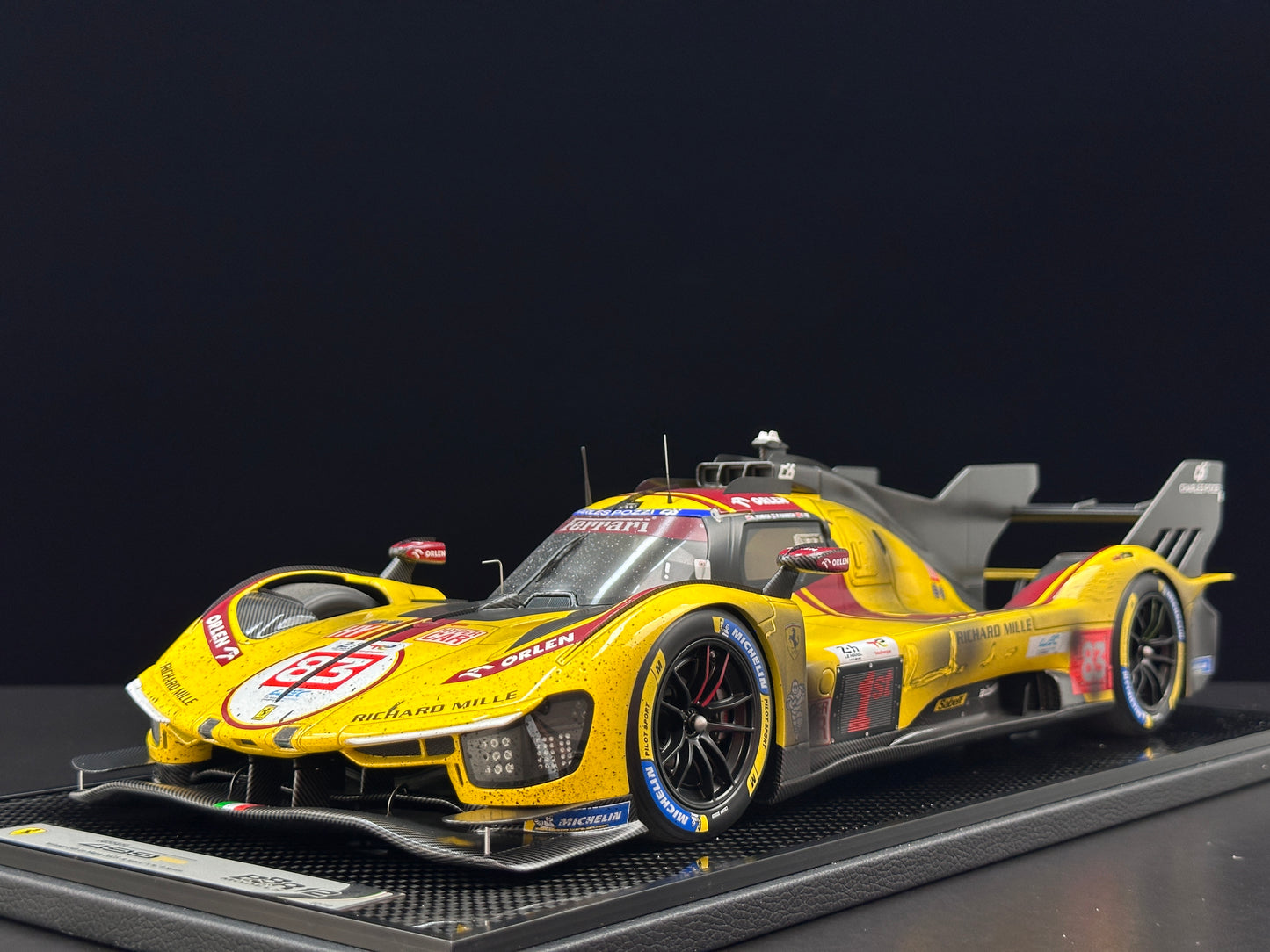 BBR 1/12 Ferrari 499P Le Mans 2025 - Ye Yifei's championship sprint in dirty form - Le Mans #83 - BBR1228Cdirty