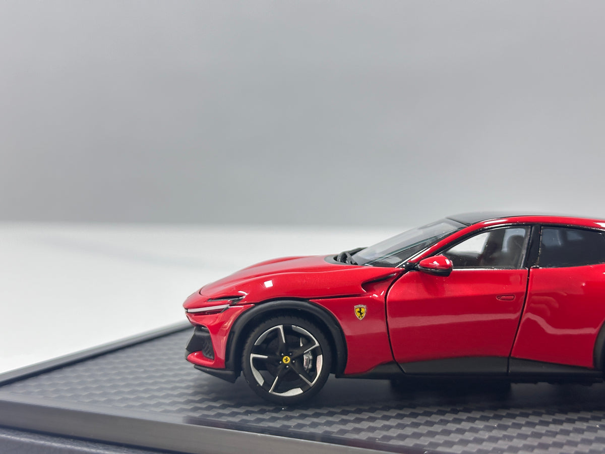 BBR 1/43 Ferrari Purosangue Die-cast Model (Fully Opening, Black Roof) – Standard Red (HE43001AST)