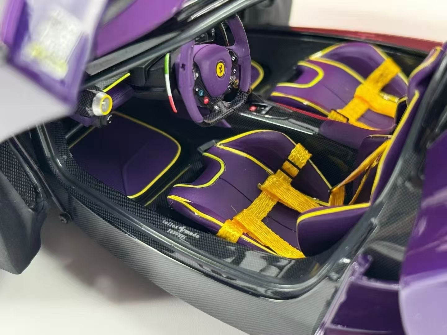 BBR 1/18 Ferrari LaFerrari Alloy Fully Open Purple Limited Edition Model Car BB8182237