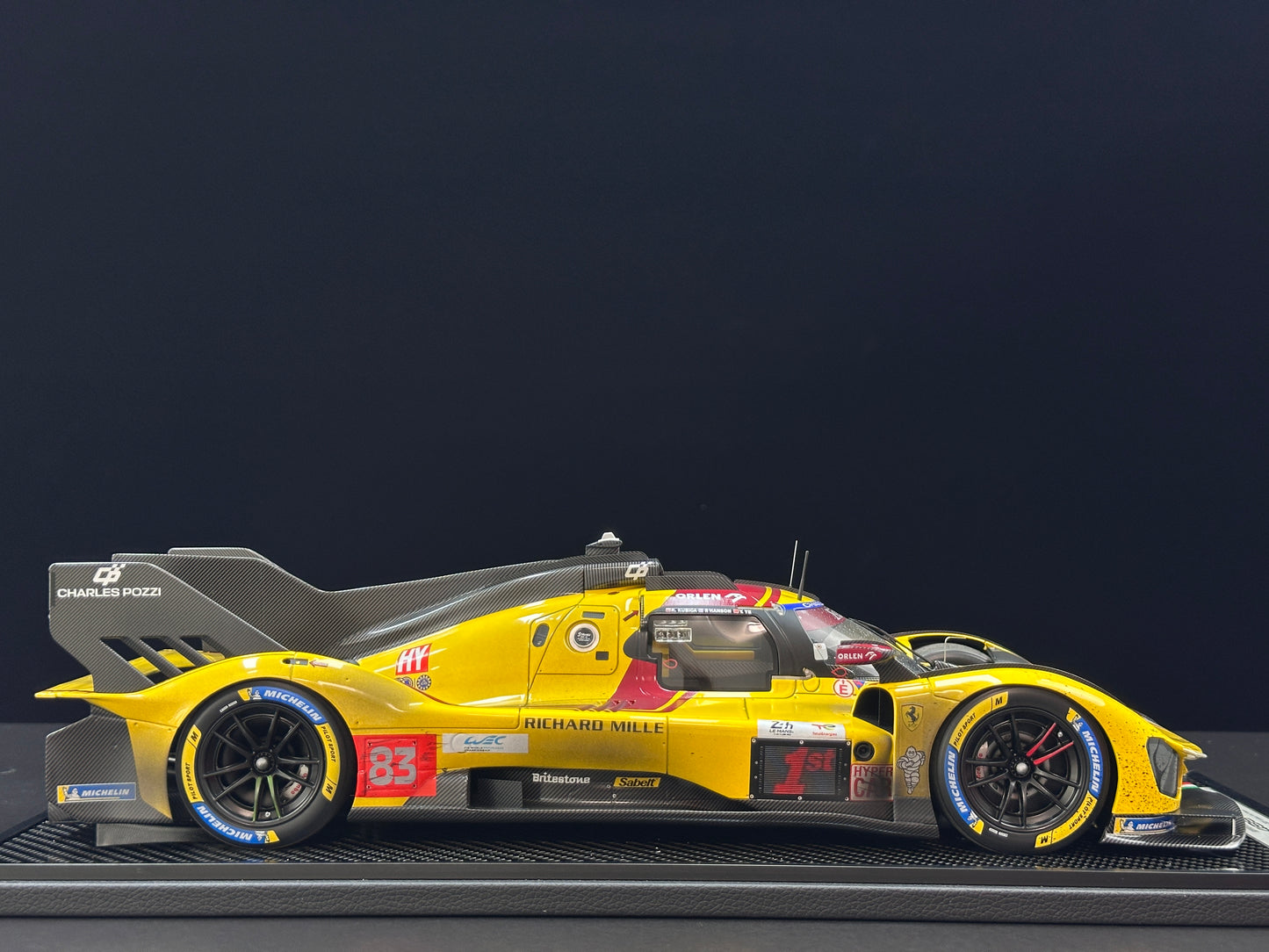 BBR 1/12 Ferrari 499P Le Mans 2025 - Ye Yifei's championship sprint in dirty form - Le Mans #83 - BBR1228Cdirty
