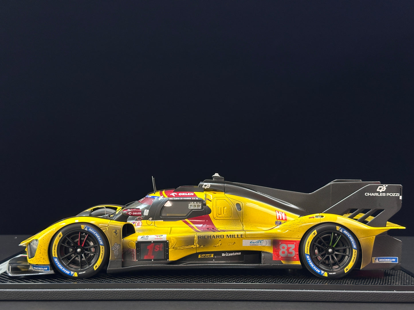 BBR 1/12 Ferrari 499P Le Mans 2025 - Ye Yifei's championship sprint in dirty form - Le Mans #83 - BBR1228Cdirty