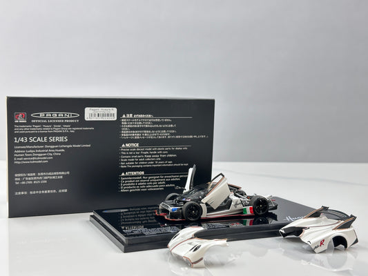 LCD 1/43 Pagani Huayra R Die-cast Model (Fully Opening Parts) - Matte White (LCD43017-PW)