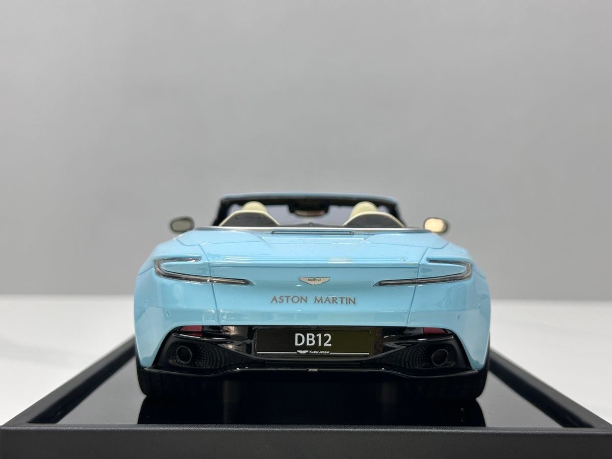 MOTORHELIX 1/18 Aston Martin DB12 Volante Convertible - Glass Blue (MH397)