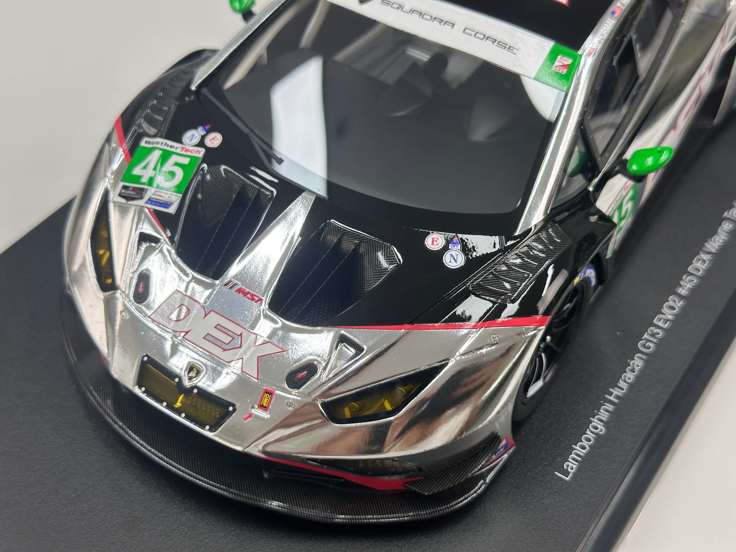 Topspeed 1/18 Lamborghini Huracán GT3 EVO2 #45 DEX Wayne Taylor Racing Silver/Black Livery TS0655