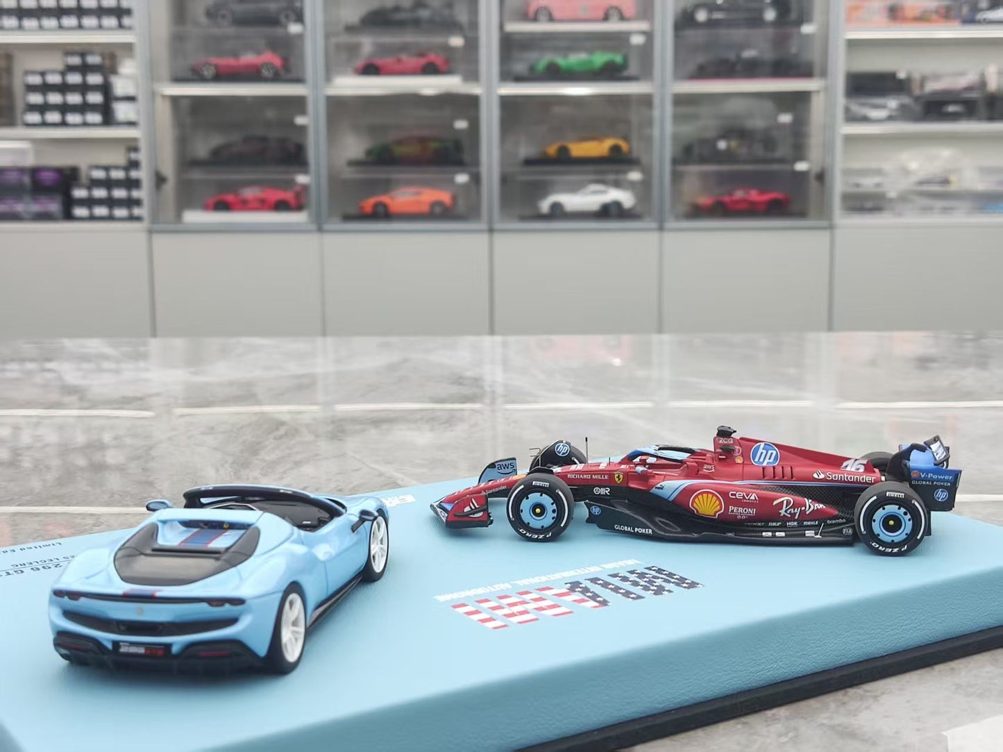BBR 1/43 Ferrari SF-24 & 296 GTS MIAMIGP 2024 Miami Special Edition Leclerc No. 16 Double Set EMP107EX