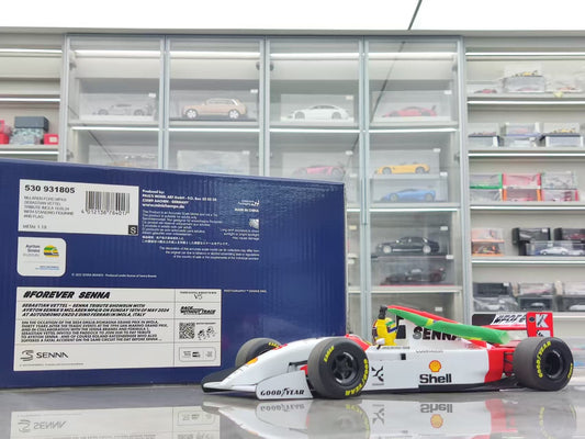 MINICHAMPS 1/18 McLaren FORD MP4/8 - SEBASTIAN VETTEL - Includes figure and flag, red and white livery 530931805