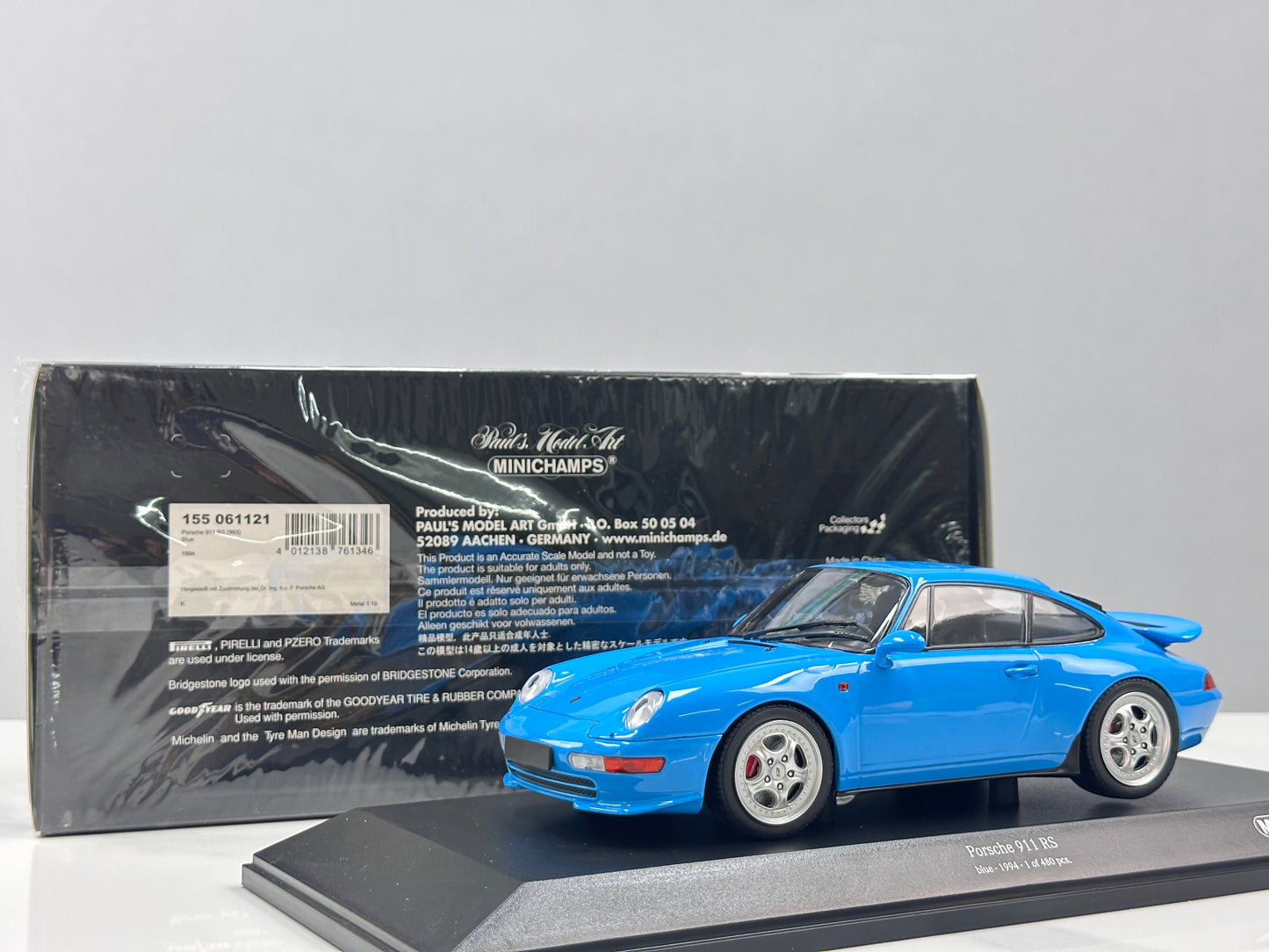 MINICHAMPS 1/18 Porsche 911 RS (993) - 1994 Blue 155061121