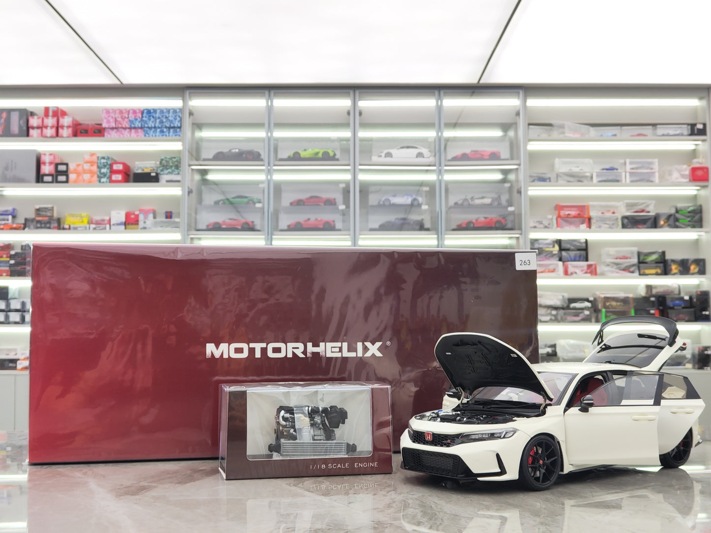 MH 1/18 Honda Civic Typer FL5 Blanka Aloja Modelaŭto MH297
