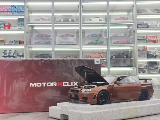 MOTORHELIX 1/18 Nissan Skyline GT-R (R34) CUSTOMIZED VERSION Metal Bronze MH319