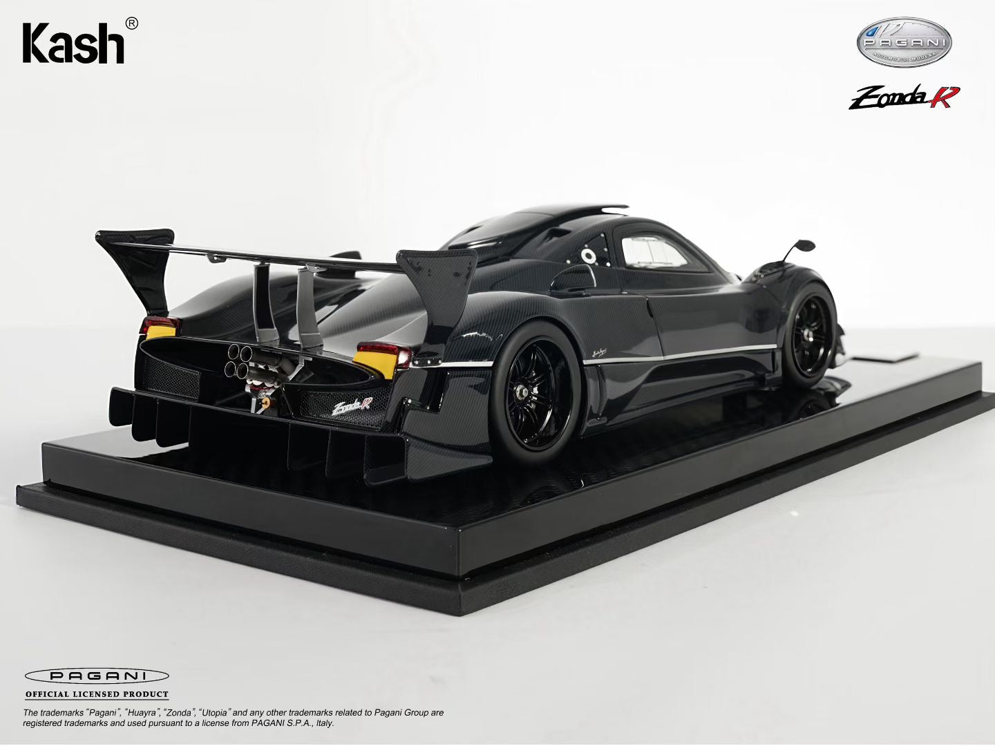 Kash Model 1/18 Pagani Zonda R Gloss Carbon Black Car Model