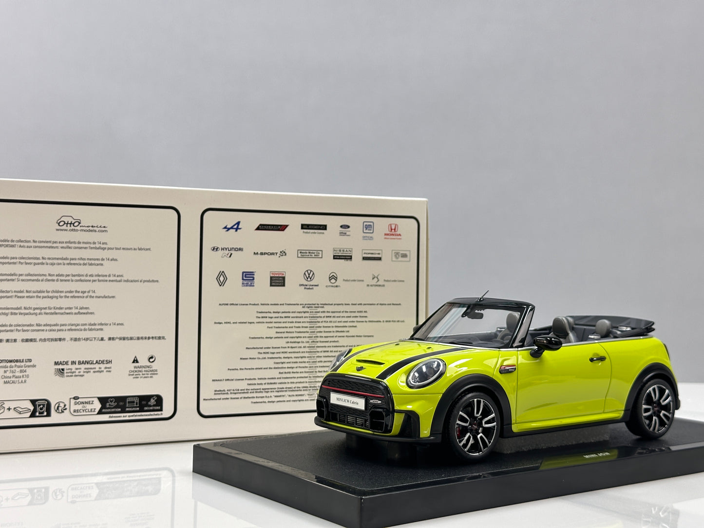 OTTO 1/18 MINI JCW CABRIO ZESTY Benedict Yellow OT1303
