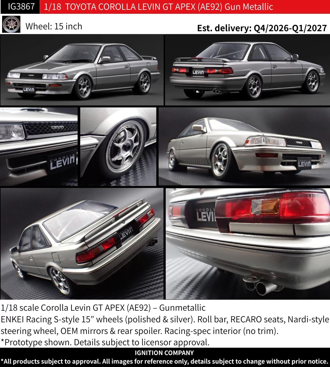 IG 1/18 Toyota Corolla Levin GT Apex (AE92) model IG3867