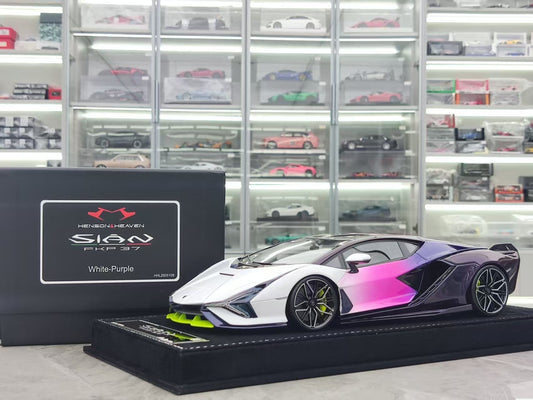 HH Model 1/18 Lamborghini Sian FKP 37 White Purple Gradient HH496