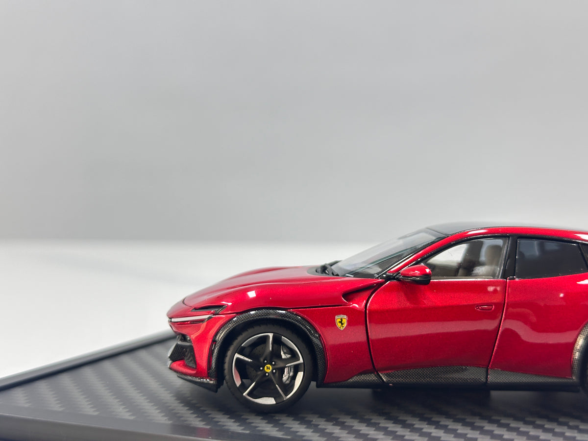 BBR 1/43 Ferrari Purosangue Die-cast Model (Fully Opening) – Black Roof, Rosso Magma Metallic – HE43001BST