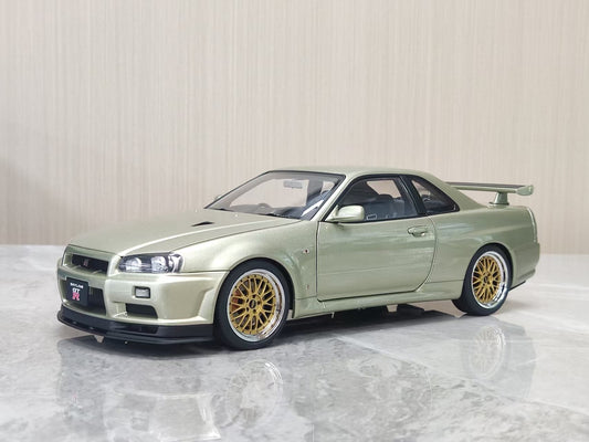 AUTOart 1:18 Nissan GT-R R34, BBS Wheels, Green (AA220)