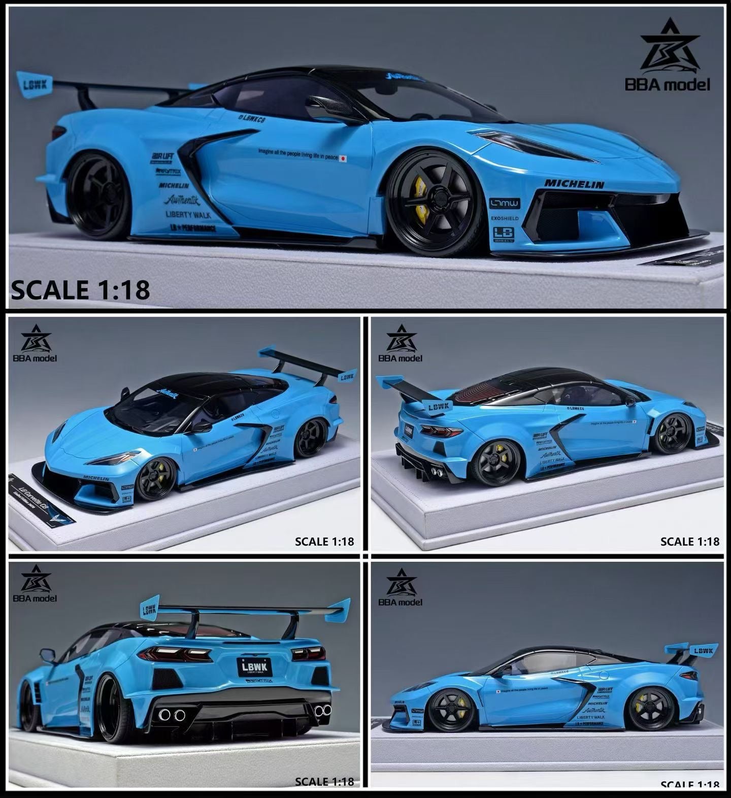 BBA Model 1/18 Corvette C8 Car Model