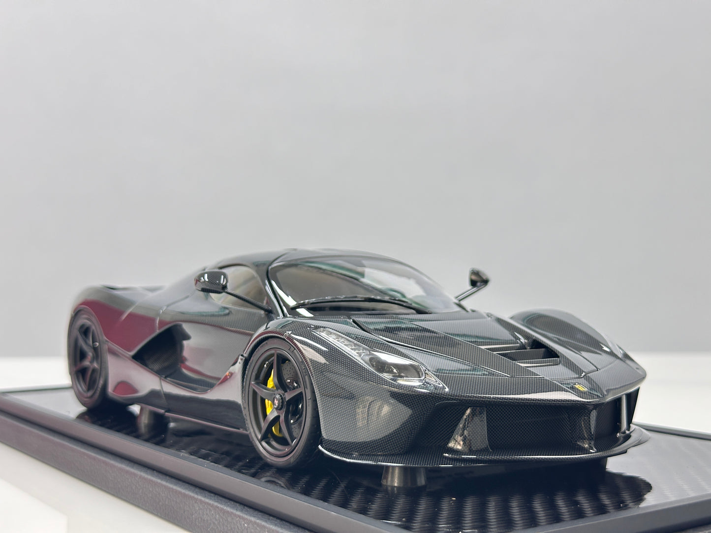 BBR 1/18 Ferrari LaFerrari Alloy Full Open Cargo Carbon Fiber Leather Case Version Black BBR182244CH