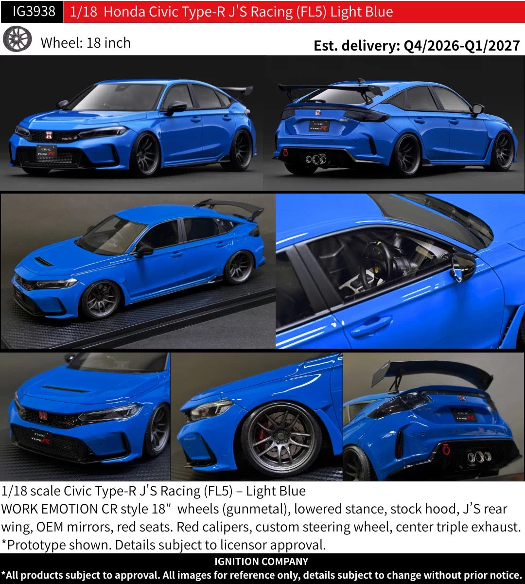 IG 1/18 Honda Civic Type-R J'S Racing FL5 IG3938