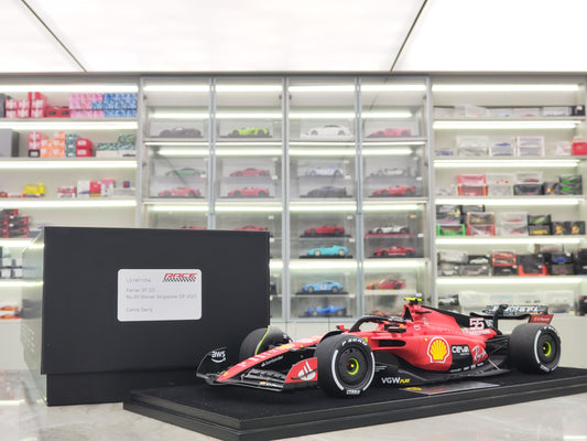 Looksmart 1/18 Ferrari SF-23 2023 Singapore Race #55 Red F1 Model Car LS18F1054