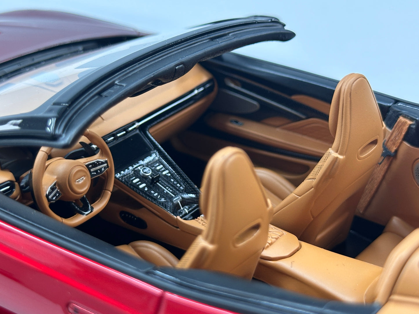 Xiaoguang Model & MotorHelix 1/18 Aston Martin DB12 Volante Convertible – Volcano Red Metallic (MH388)
