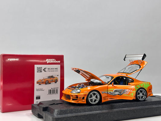 KYOSHO 1/18 Toyota Supra Turbo (Fast & Furious) - Naranja Perla (KY211)