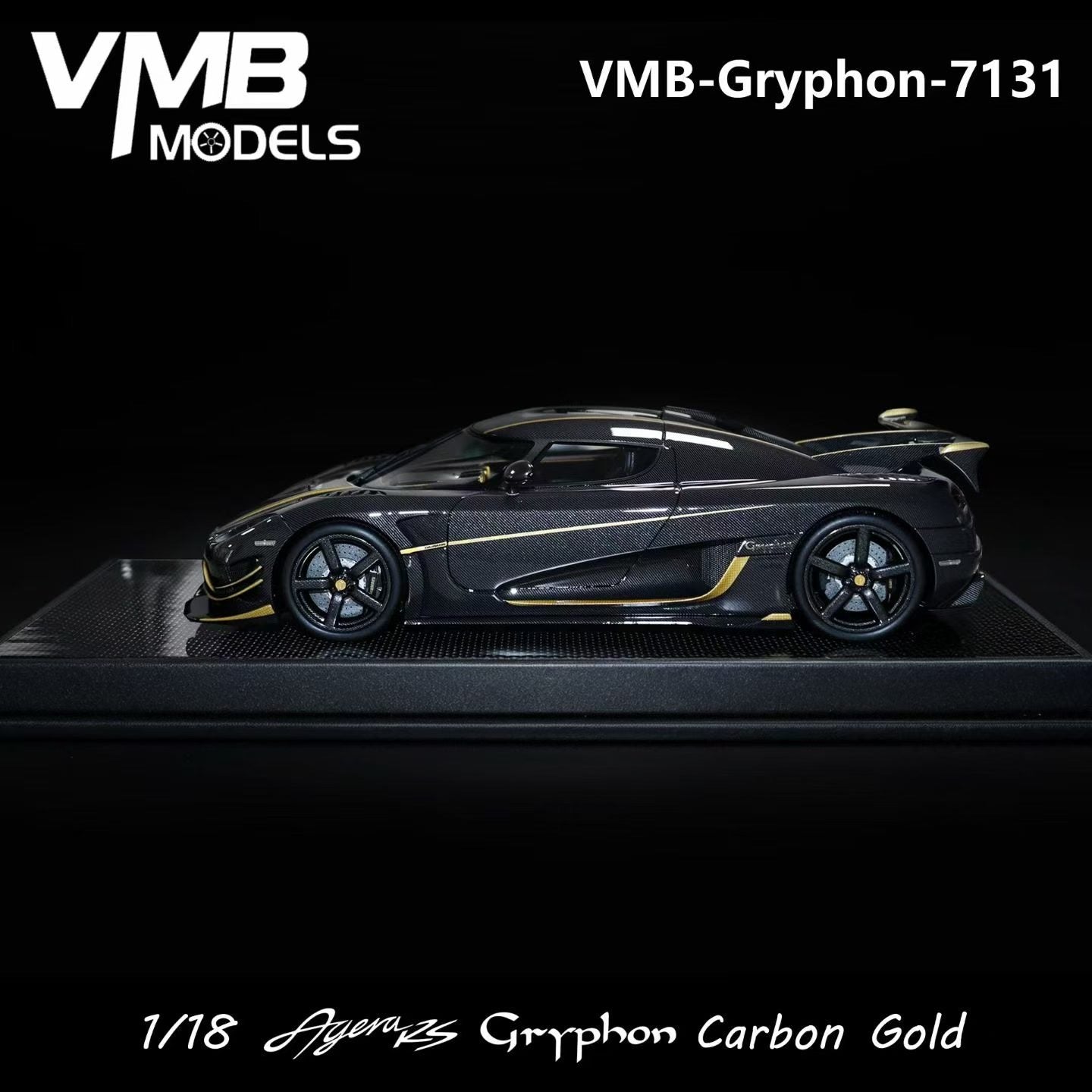 VMB 1/18 Koenigsegg Agera RS Gryphon (Carbon & Gold)