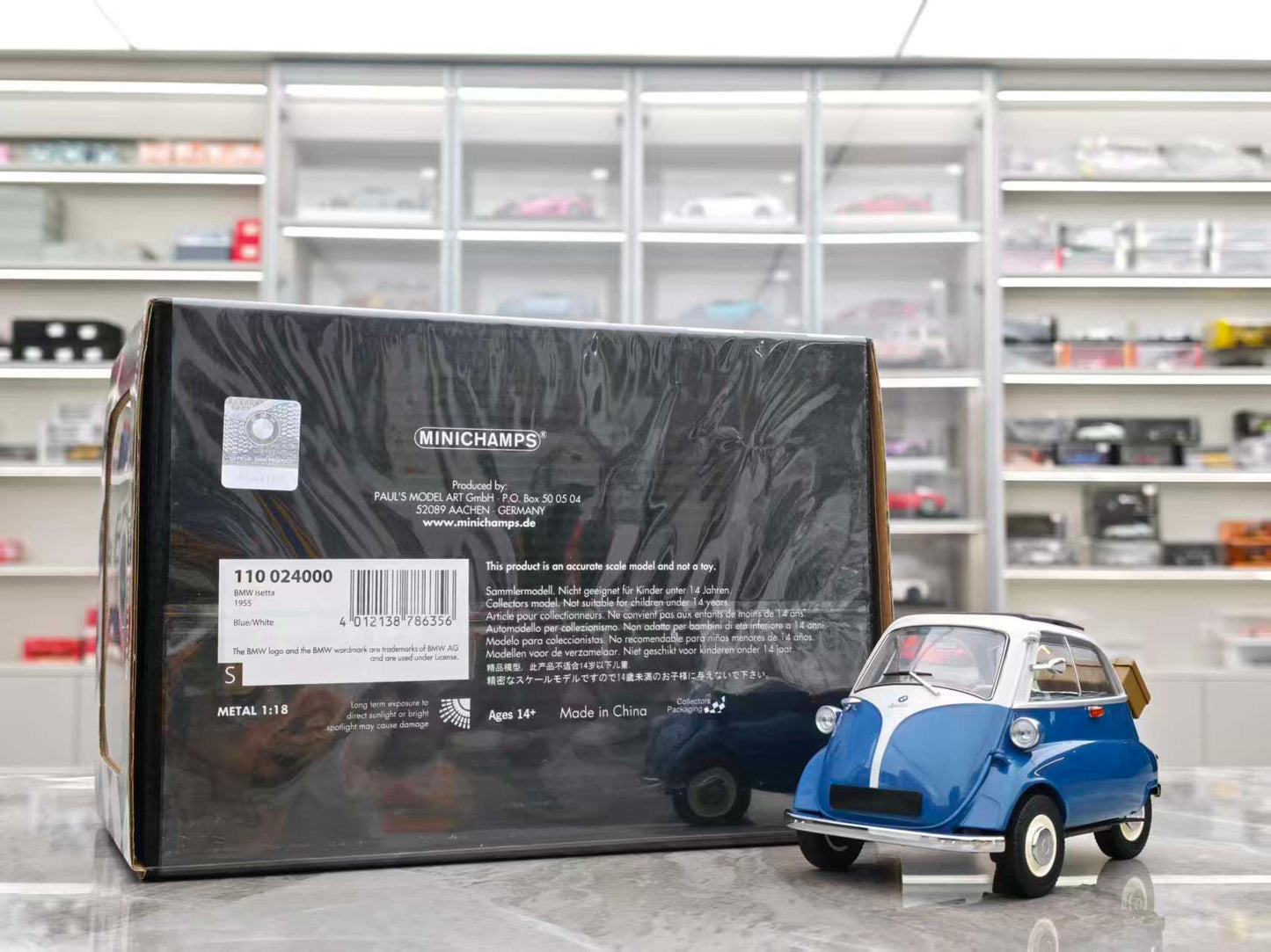 MINICHAMPS 1:18 BMW ISETTA -1955 Blue 110024000