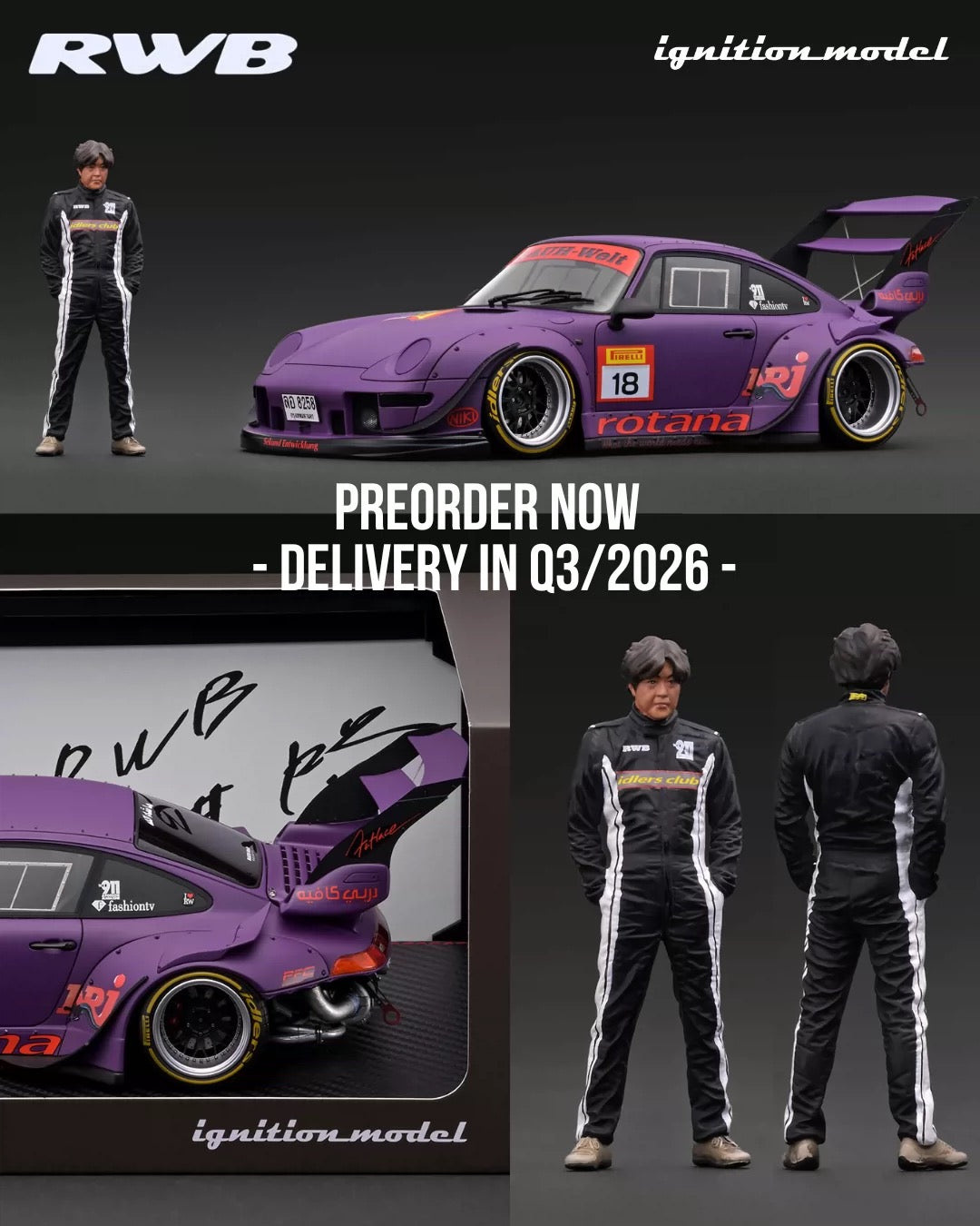 IG 1/18 Porsche RWB 993 Mr. Nakai Resin Model IG4042