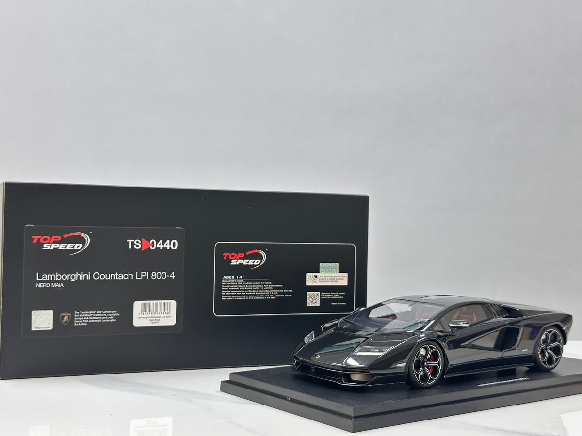 TopSpeed 1/18 Lamborghini Countach LPI 800-4 Black TS0440