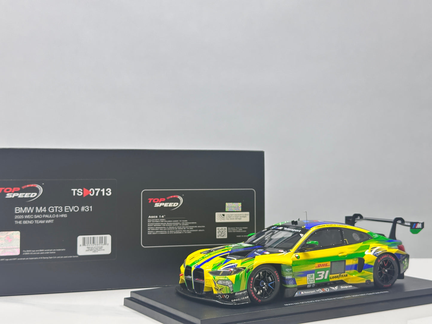 TopSpeed 1/18 BMW M4 GT3 EVO #31 The Bend Team WRT Green Livery TS0713