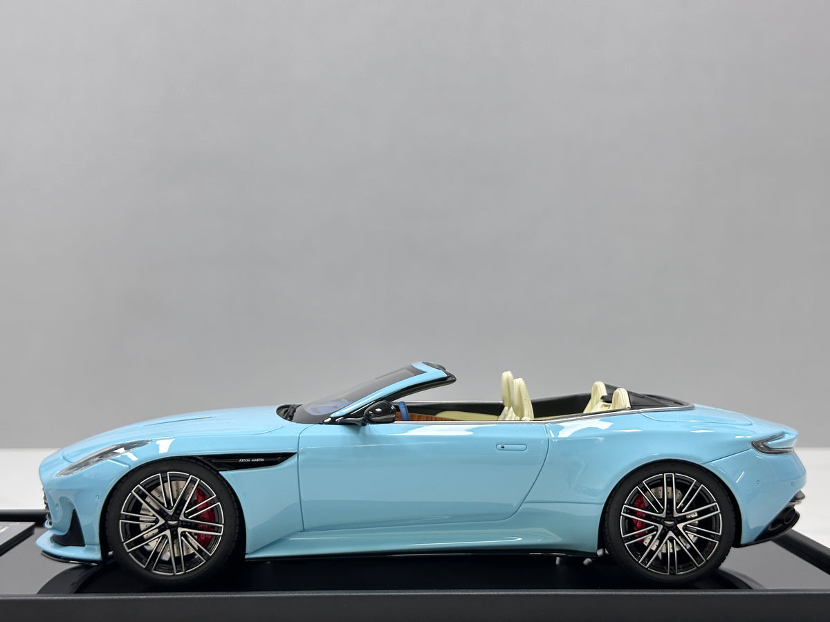 MOTORHELIX 1/18 Aston Martin DB12 Volante Convertible - Glass Blue (MH397)