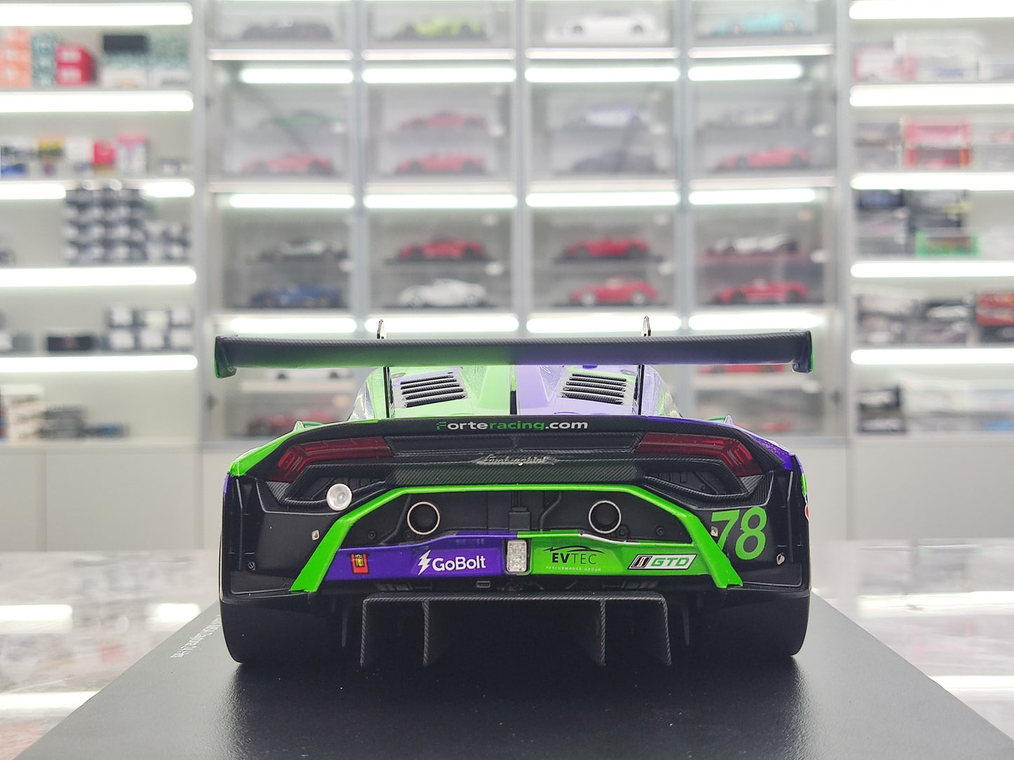 TOPSPEED 1/18 Lamborghini Huracan GT3 EVO2 #78 Forte Racing 2024 green livery simulation model car TS0578