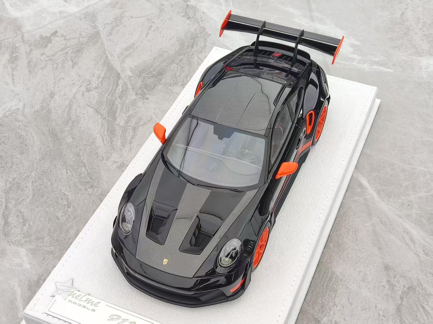FuelMe 1/18 Porsche 992 GT3RS Black with Orange Decals FM18010LM-20